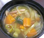 小松菜とピーマンのスープ